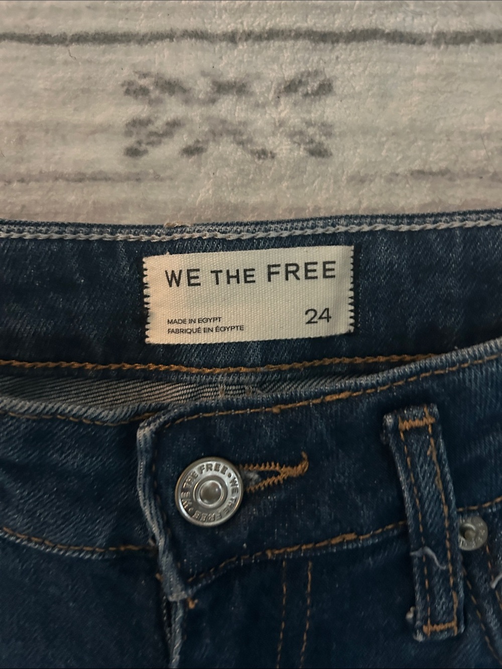 Free People Indigo Flared Denim Jeans with Raw Hem - Picture 3 of 4
